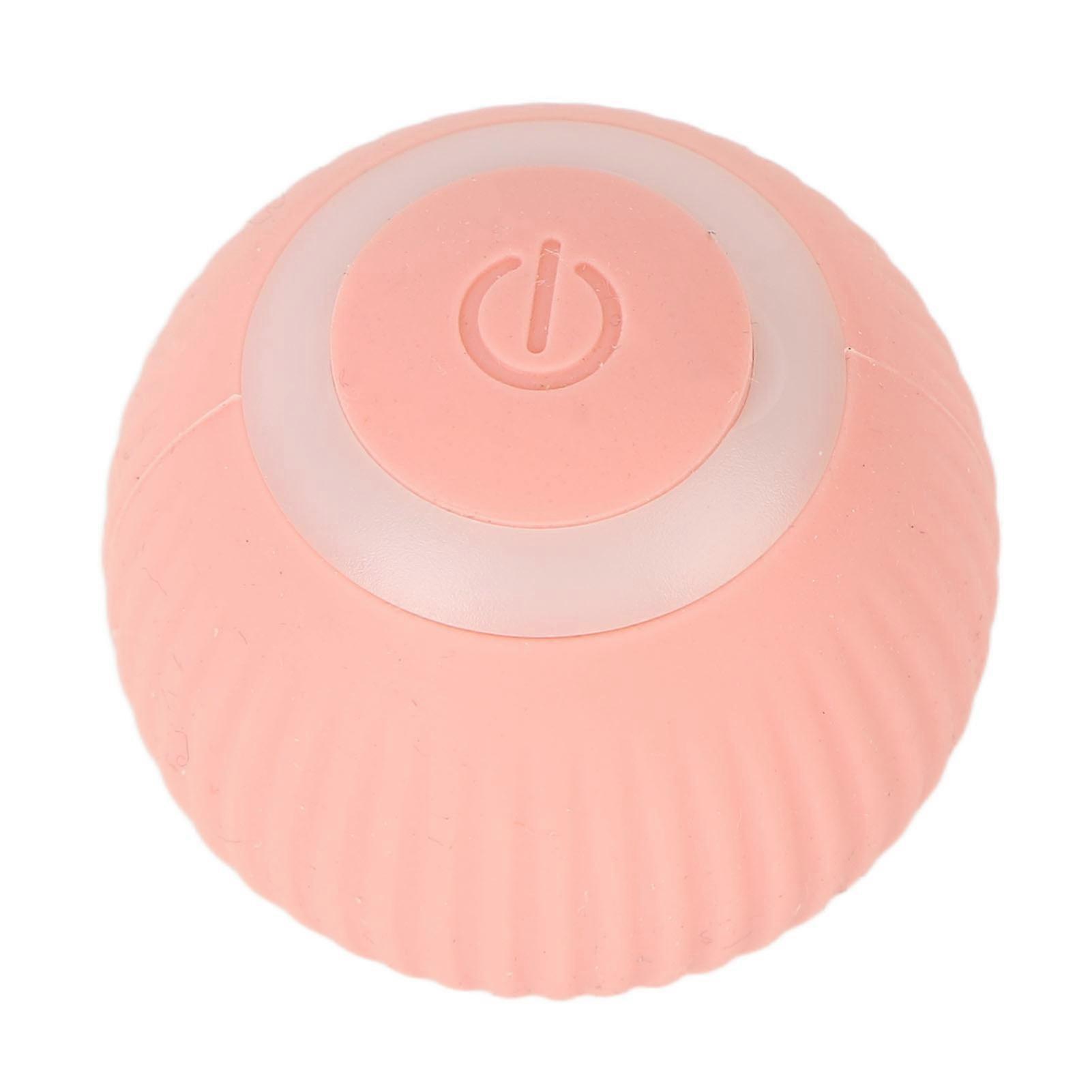 Funny Cat Ball Electric Silicone Automatic Rotating Smart Interactive Cat Toys Ball Pink