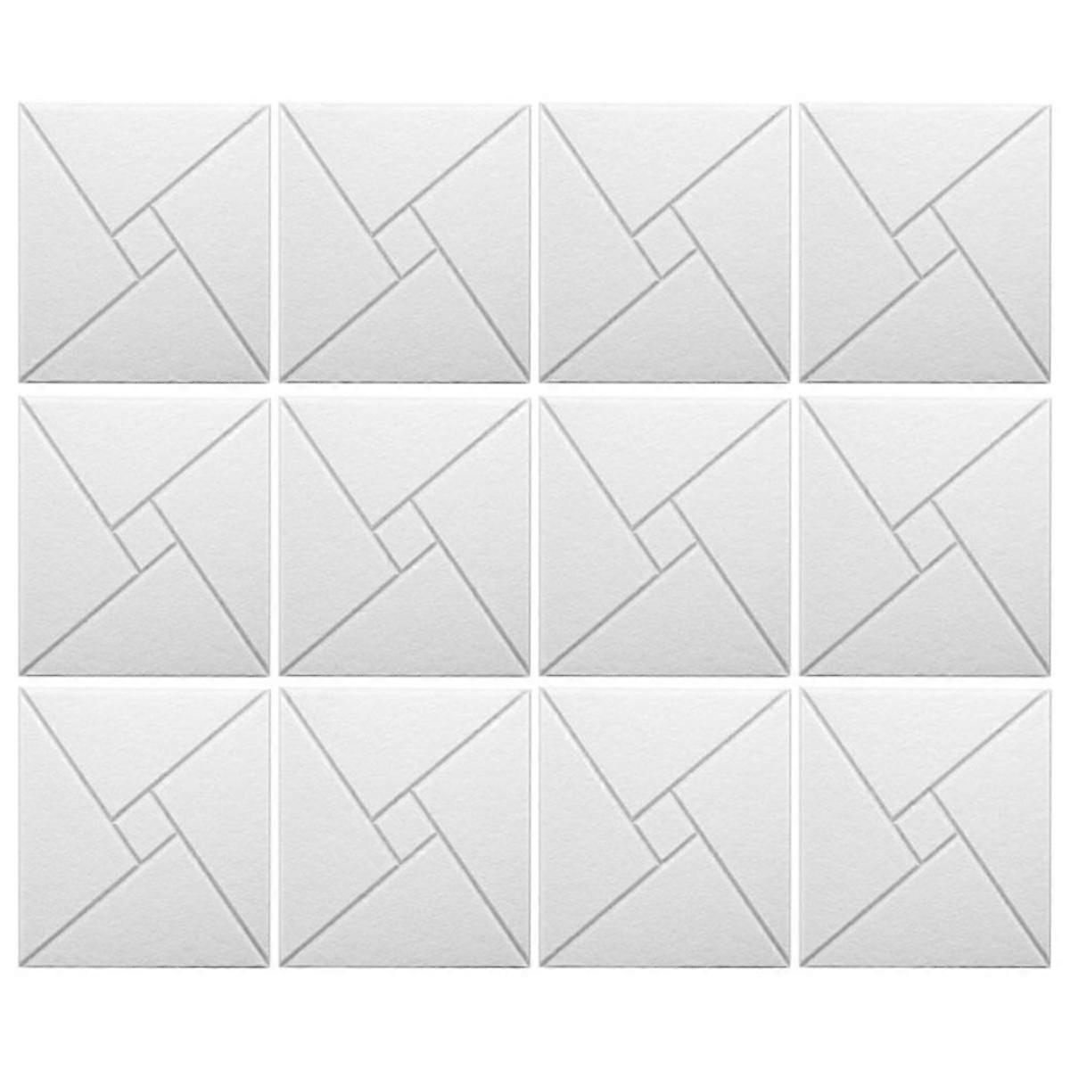 12Pcs Acoustic Panels with Self-Adhesive, 12x12x0.4In Sound Proof Foam Panels, Sound Absorbing Tile for Walls White