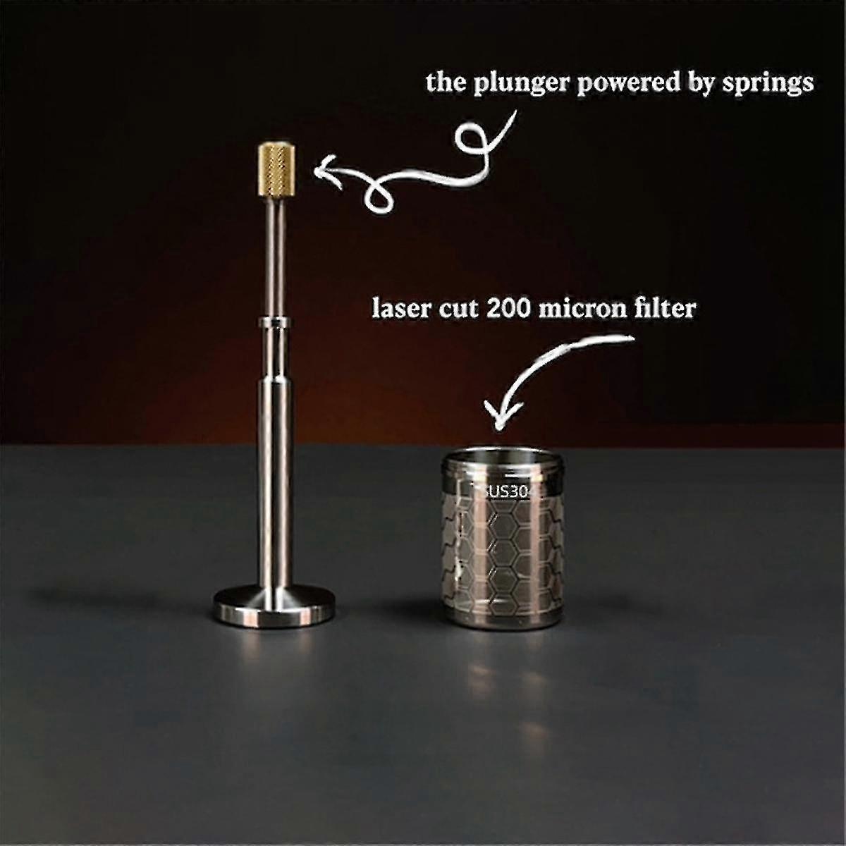 French Coffee and Tea Final Press Maker - Portable and Reusable Coffee Filter for Full Bodied Coffee