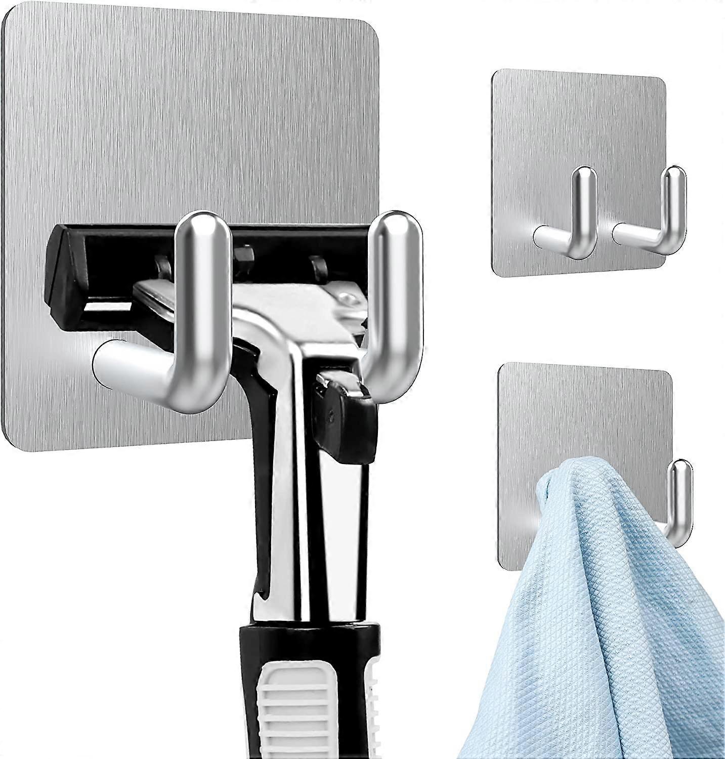 3 Pieces Wall Adhesive Hook (Heavyweight), Silver 4.5*4.5cm