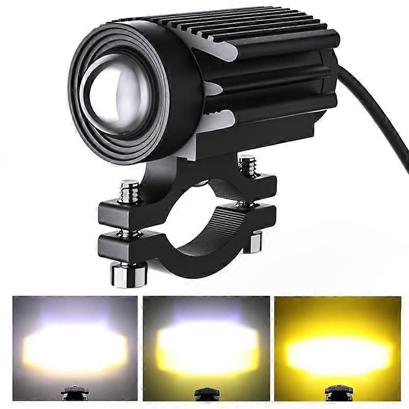 1Pcs/2Pcs LED Motorcycle Spotlight 60W 6000LM 6000K/3000K Two-color External Driving Work Lights Modified Super Bright Fog Lamp