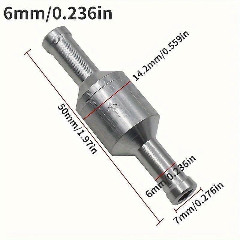 6-12mm Non-return Valve Chrome One-way Non-return Check Valve Fuel Water Gas Air Vacuum 6mm/8mm/10mm/12mm