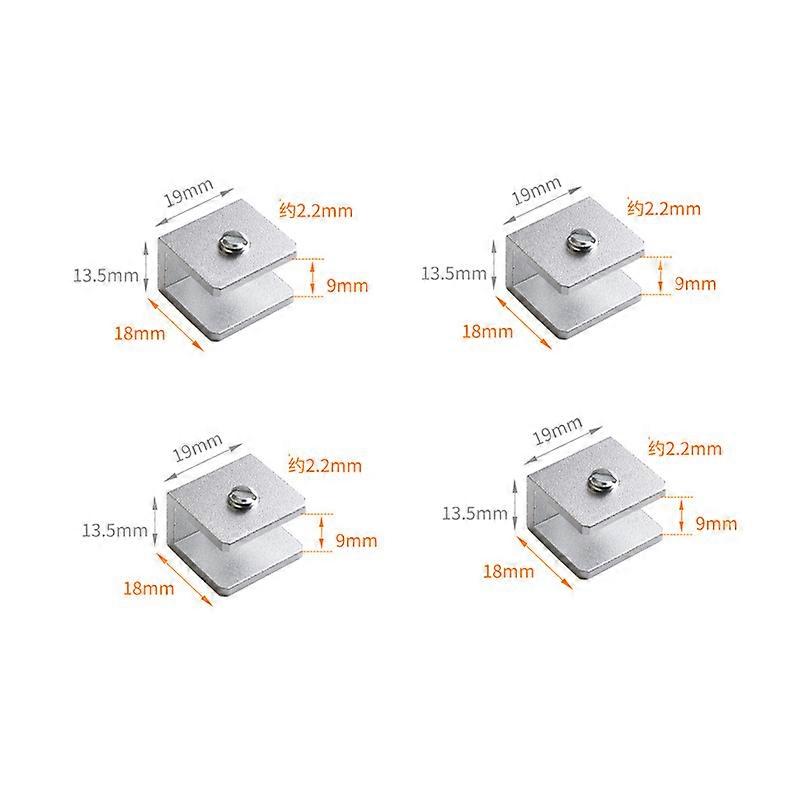 INF Glasklämmor i aluminiumlegering, 4-pack