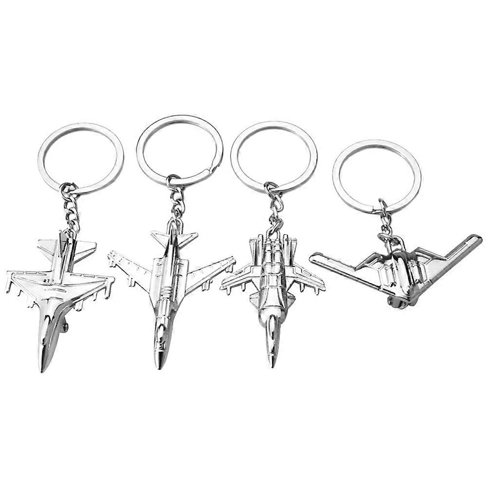 4pcs Airplane Keychain Warplane Keychain Creative Airplane Shaped Pendants Keychain