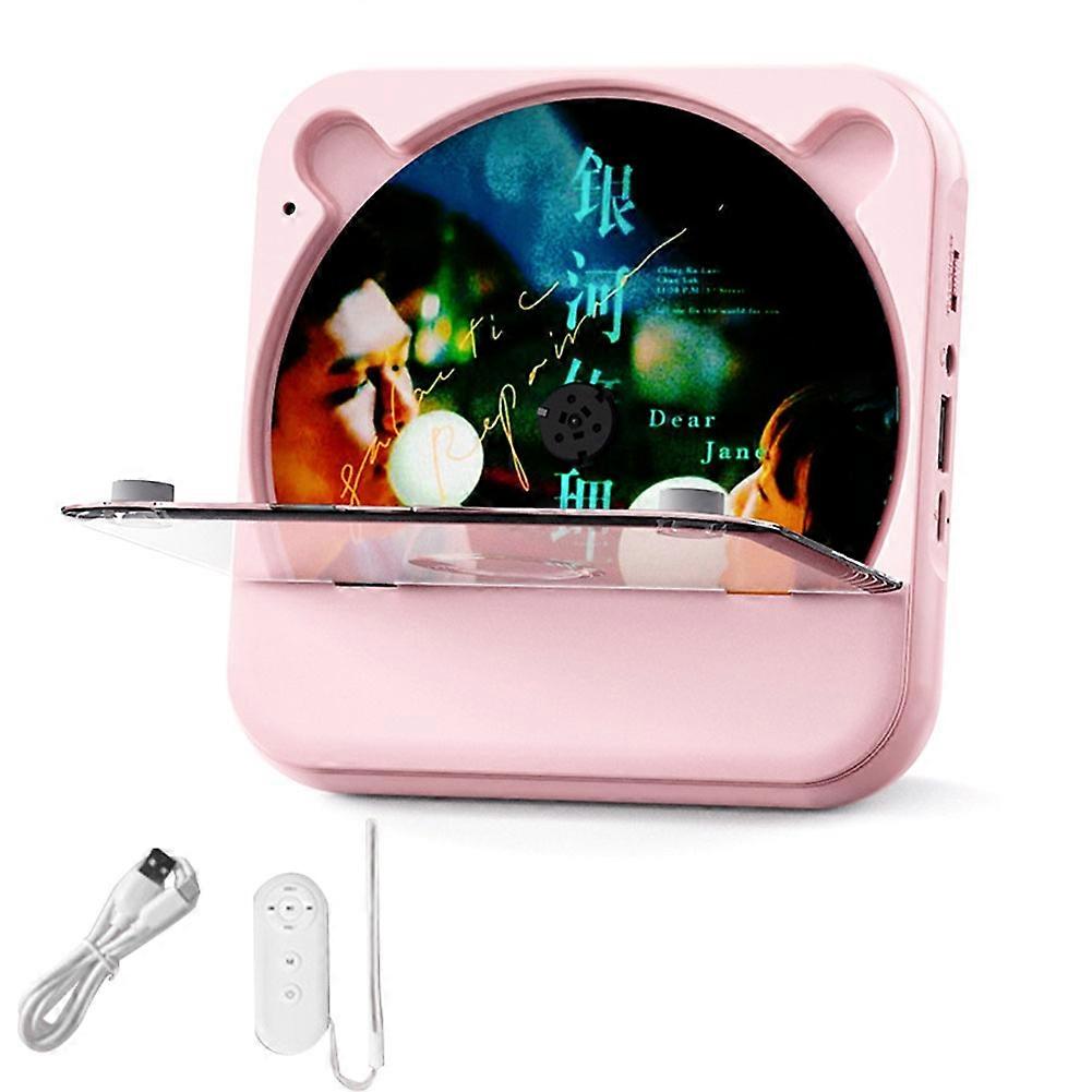 Portable Home CD Music Player+Remote Control Bluetooth 5.1 CD Player Dust Cover Radio Display for Kids Gift A
