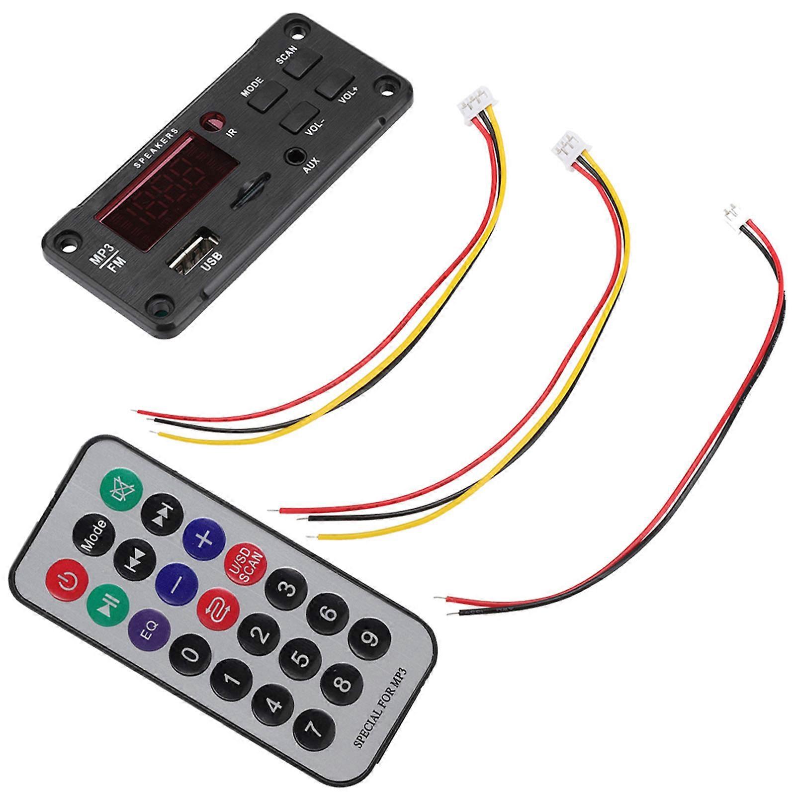 Car Speaker Bluetooth5.0 Mp3 Decoding Board Color Screen Display Decoding Module