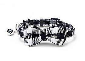 1pcs Cat Collar With Bell Bow Tie Soft Tartan Quick Release Safety