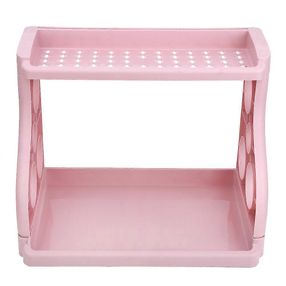 2-Tier Multi-Function Shelf Rack Kitchen Organizer Storage Holder (Light Pink)