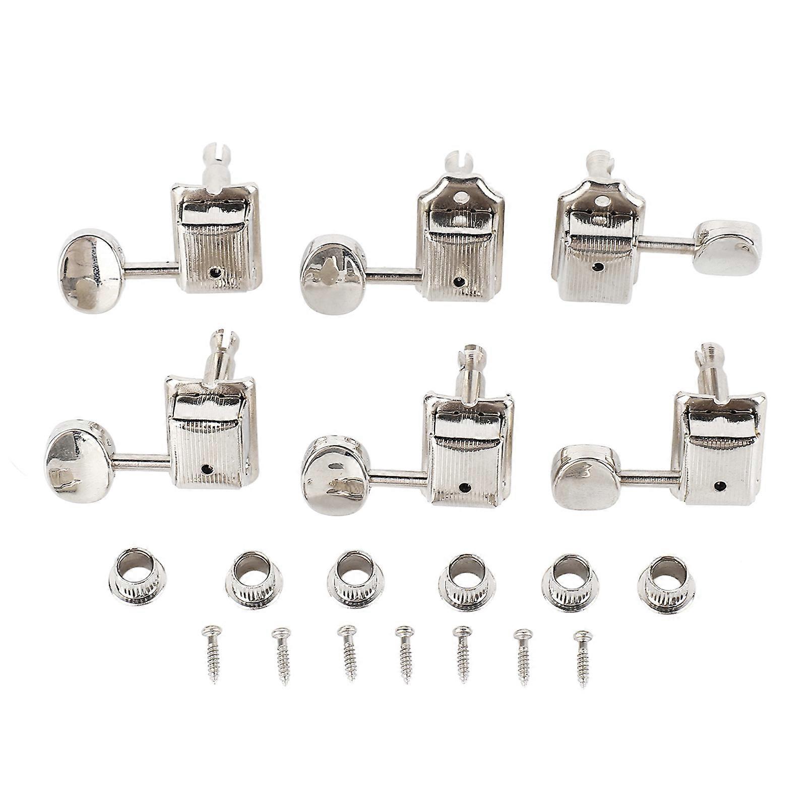 Akustisk Guitar String Tuning Key Zinc Alloy 6 Høyre Semi Lukket Låsing Elektrisk Gitar String Tuning Peg