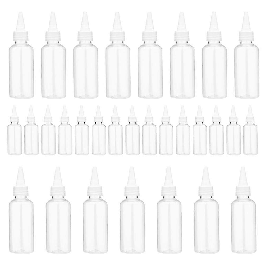 30Pcs Clear Plastic Bottles Squeeze Applicators Dispensers with Pointed Mouth (Transparent)