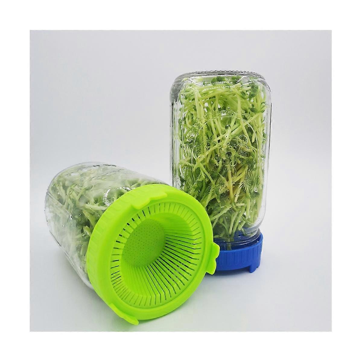6PCS Sprouting Kit Sprout Jars Lids Mesh Lids for Wide Mouth Jars Indoor Microgreens Plants Growing Screen,A