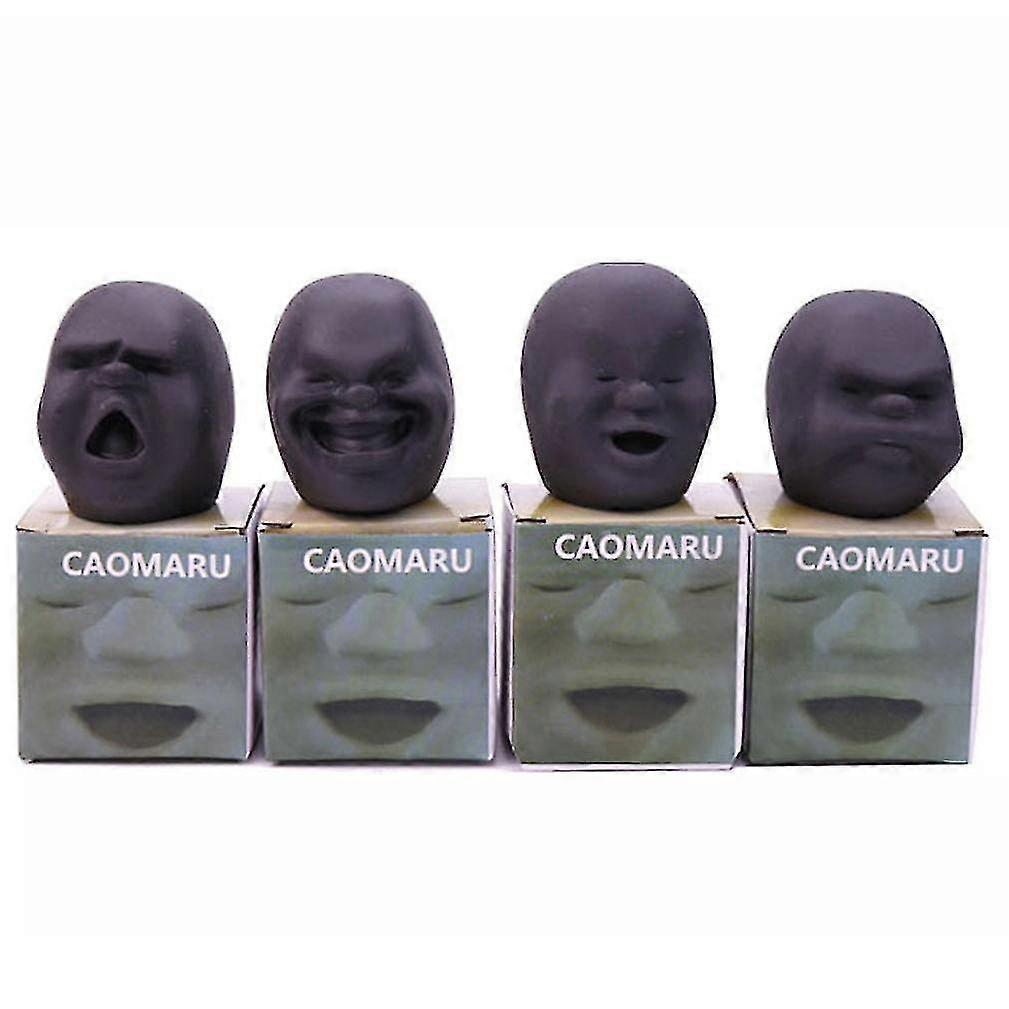 4pcs Decompression Face Ball Doll Squeezing Toy for Stress Relief