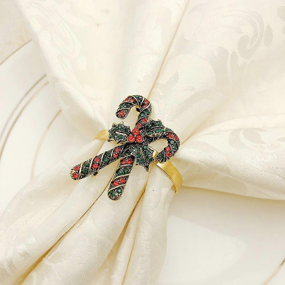 1PC عيد الميلاد المعادن الرنة قرن الوعل منديل الدائري منديل الدائري للديكور الجدول المنزلي لعيد الميلاد الزفاف فندق مأدبة