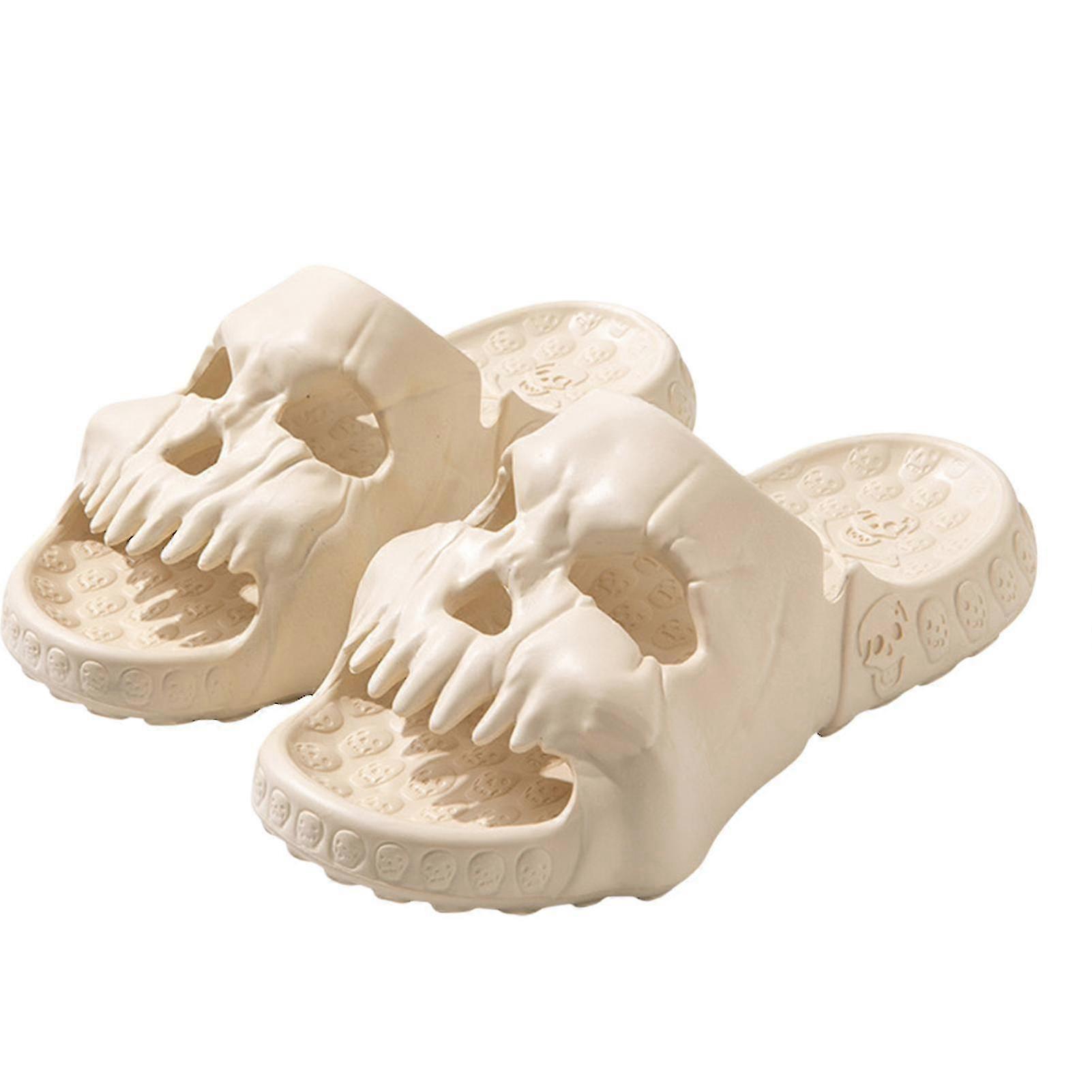 Skull Design Single Band Slides paksu pohja Kesätyyny Platform-tossut naisille Miehet Sisä- ja ulkoilu-Yvan