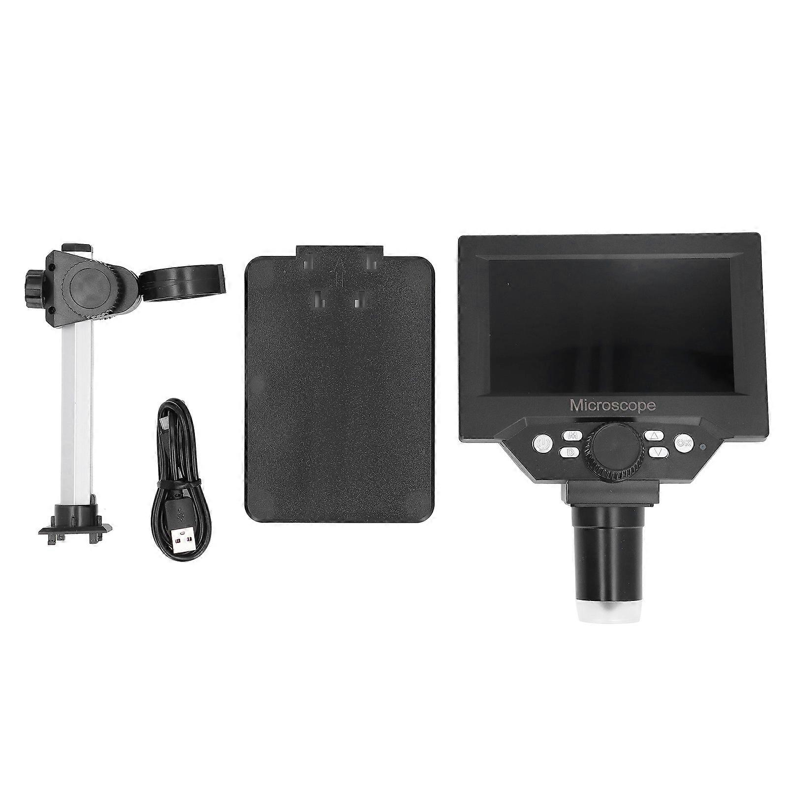 Microscopio digitale Display LCD HD da 5,5 pollici Microscopio elettronico 1000x con messa a fuoco manuale da 10 MP con LED per saldatura di riparazione