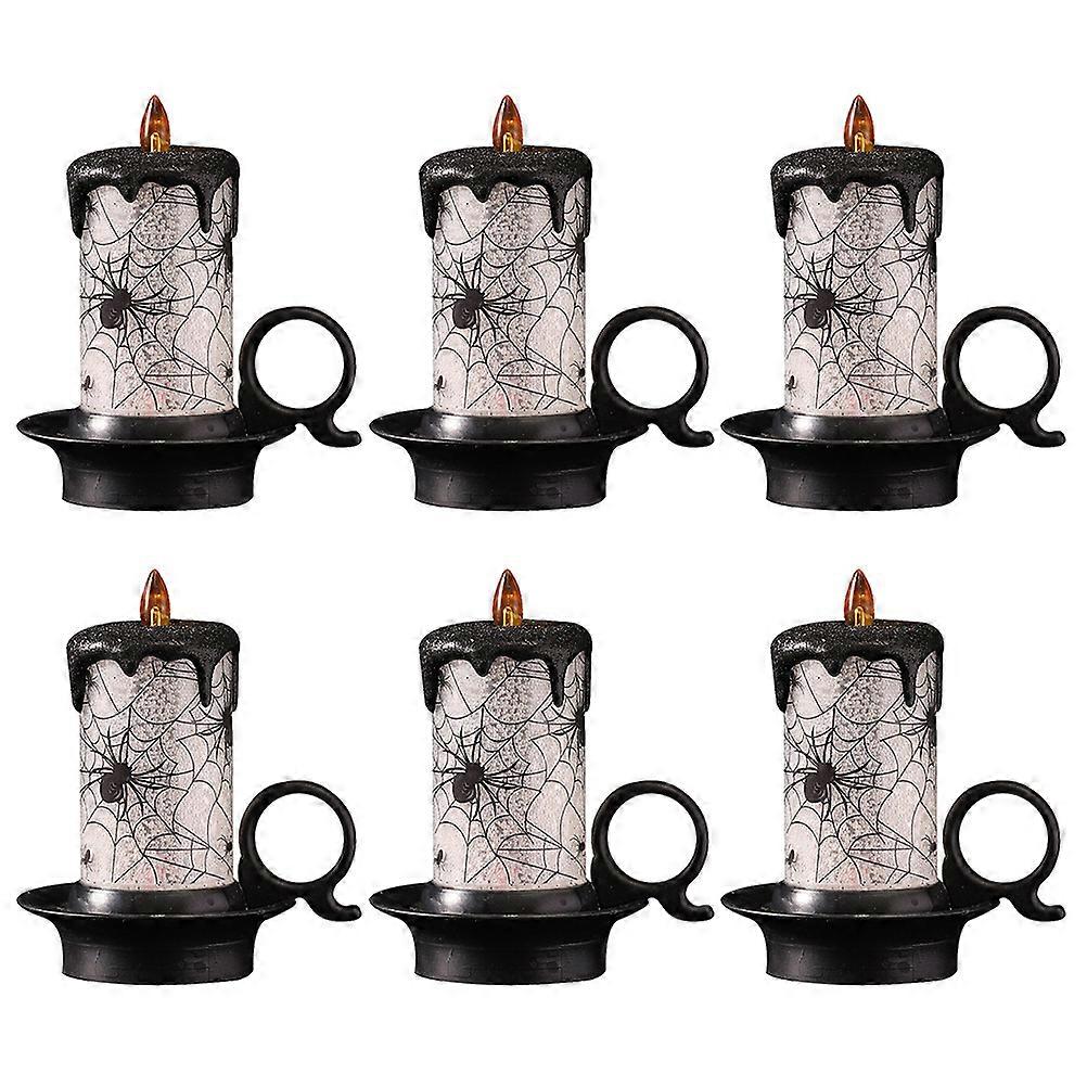 6PCS Halloween Candle Light LED Candle Lamp Night Light Decor (Random Pattern)