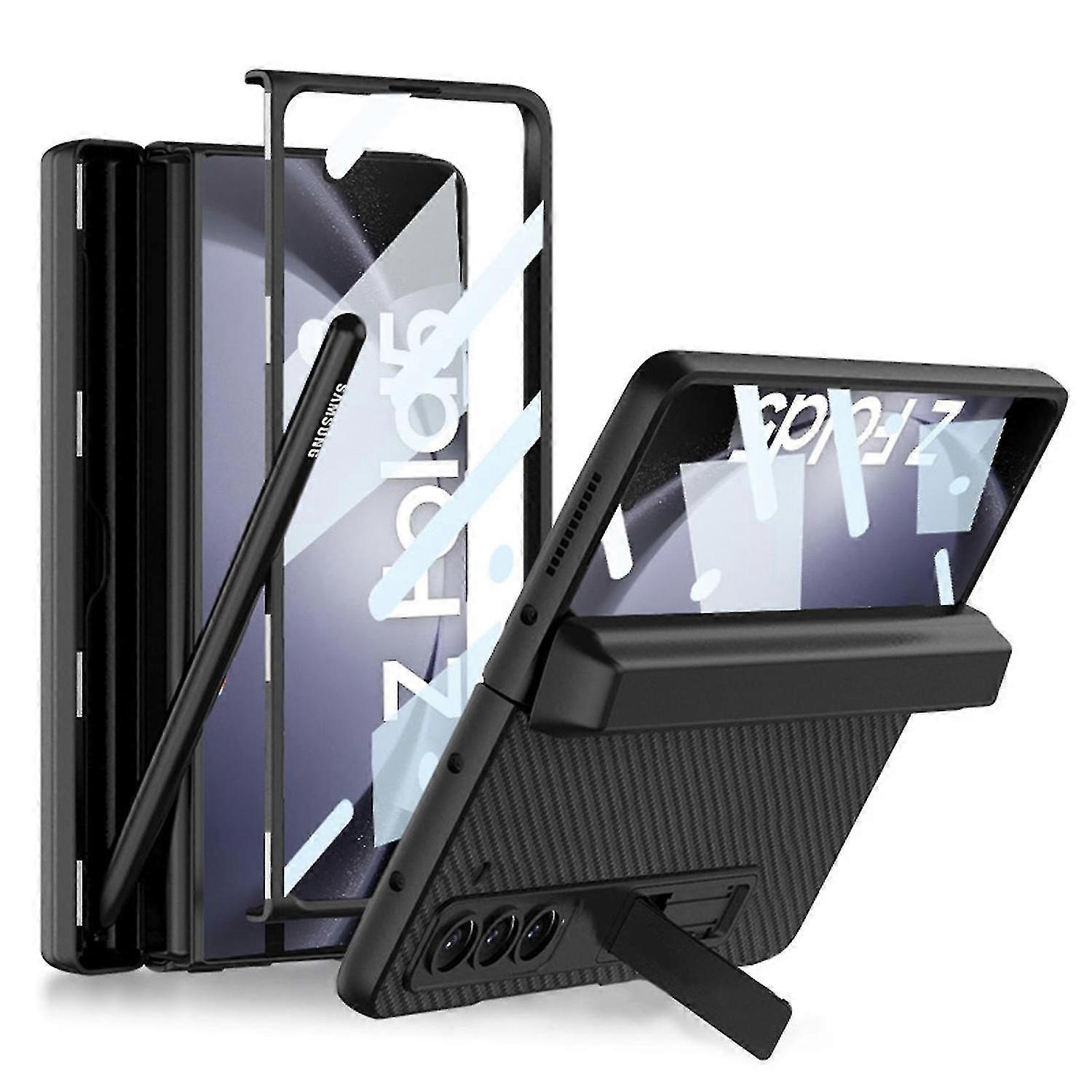 For Samsung Galaxy Z Fold 5 Case With Pen Holder, Magnetic Hinged Built-in Pen Holder, Screen Protec