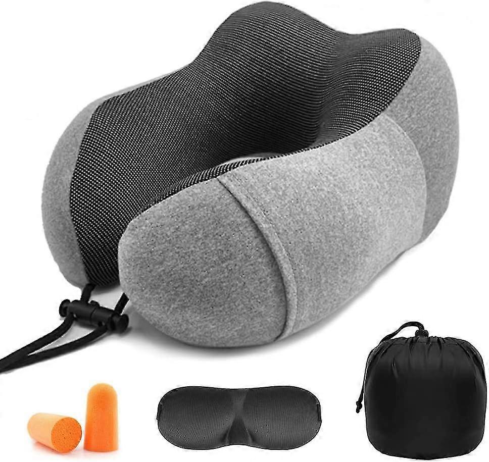 Comfy Travel Pillow - Airplane Pillow - Car Pillow - Memory Foam Travel Pillow - Travel Cushion - Travel Pillow - Travel Pillow - Adult, (Gray)
