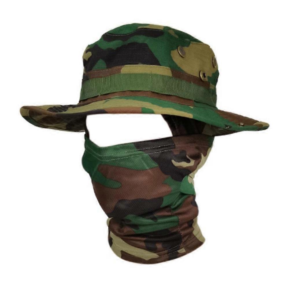 Kylande hals damasker ansiktsmask Boonie Hat set, Boonie hattar fiske hatt för män