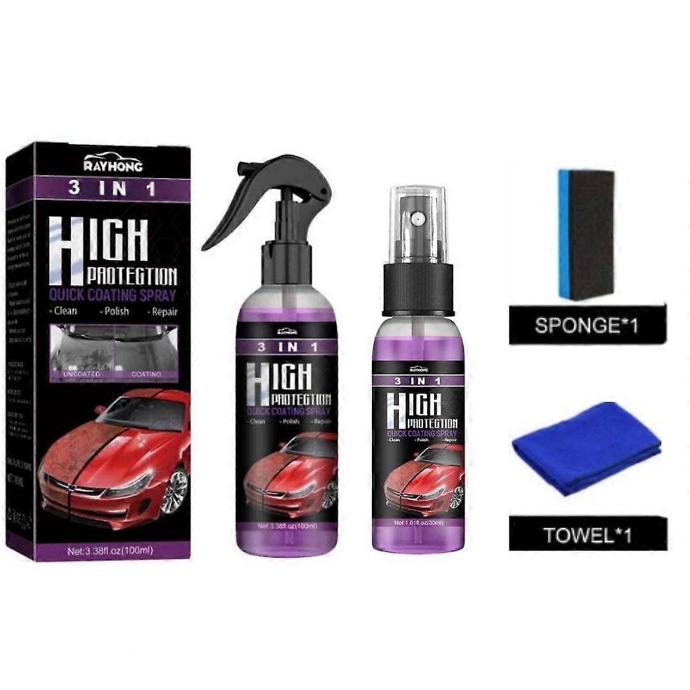 3-in-1 High Protection Fast Car Paint Spray Automatic Hand Paint Color Changing Cleaning Coating Spray(100ml set)