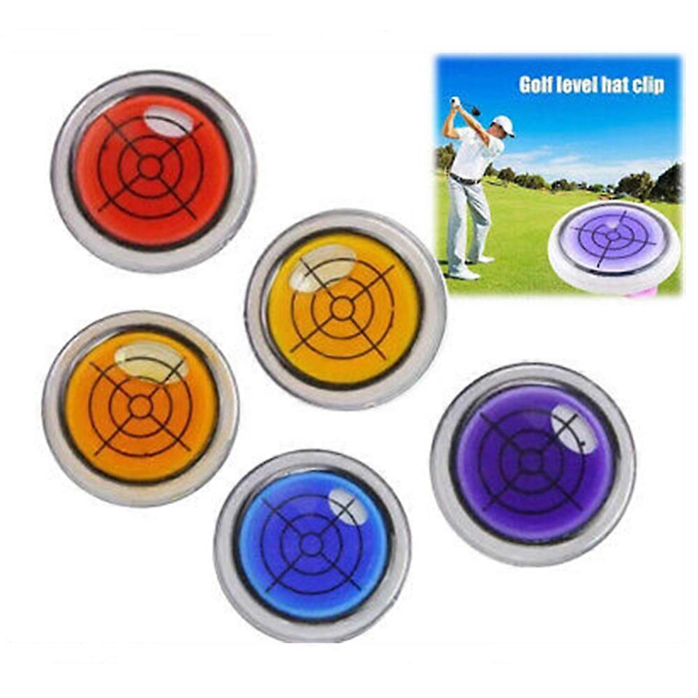 Relativelk Golf Ball Marker Round Cap Clip Mark with Level Function,Bubble Level
