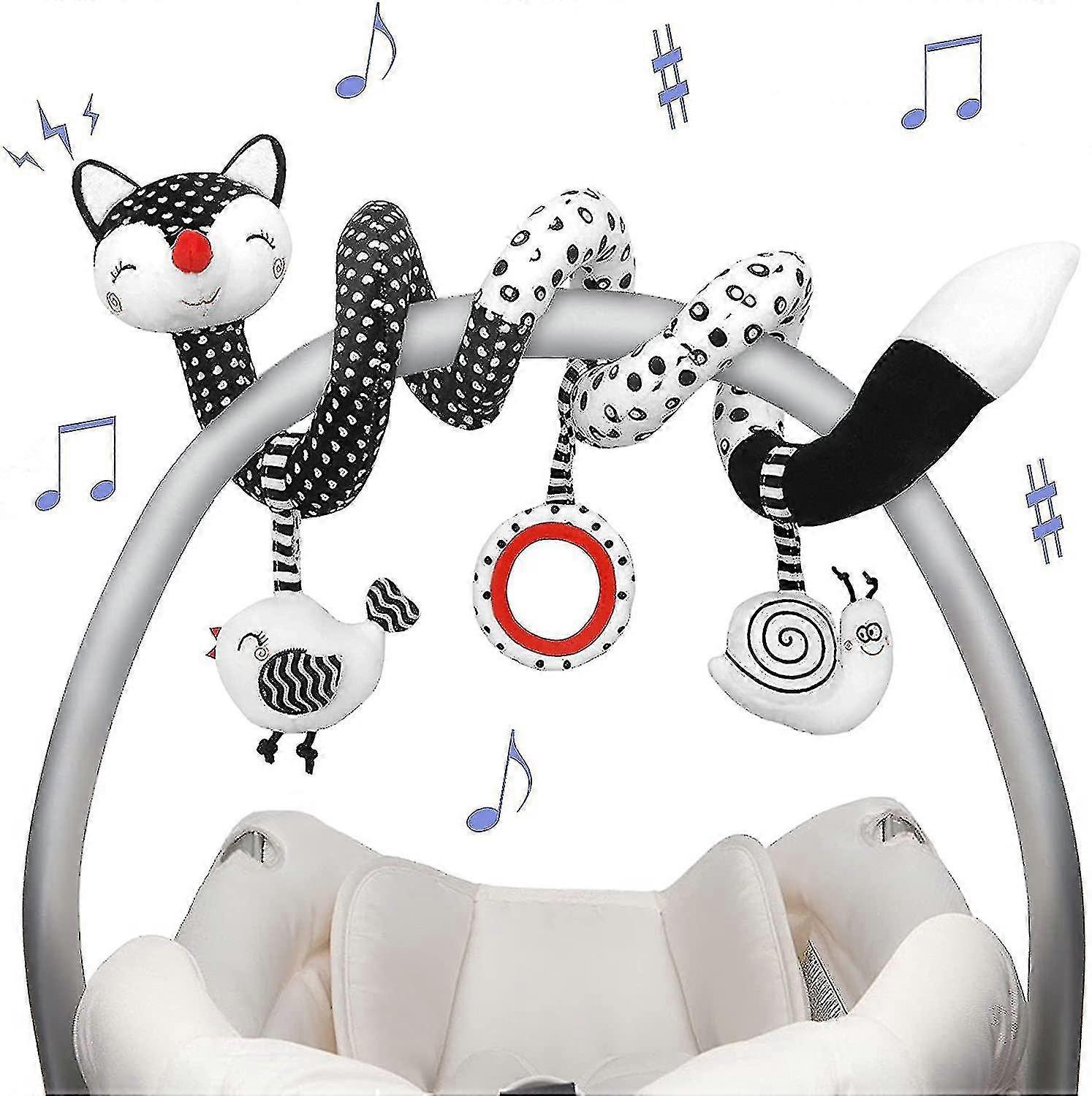 Baby Toys Car Seat Toys Stroller Toys Infant Toys Black And White Baby Toy Spiral Plush Activity Toy