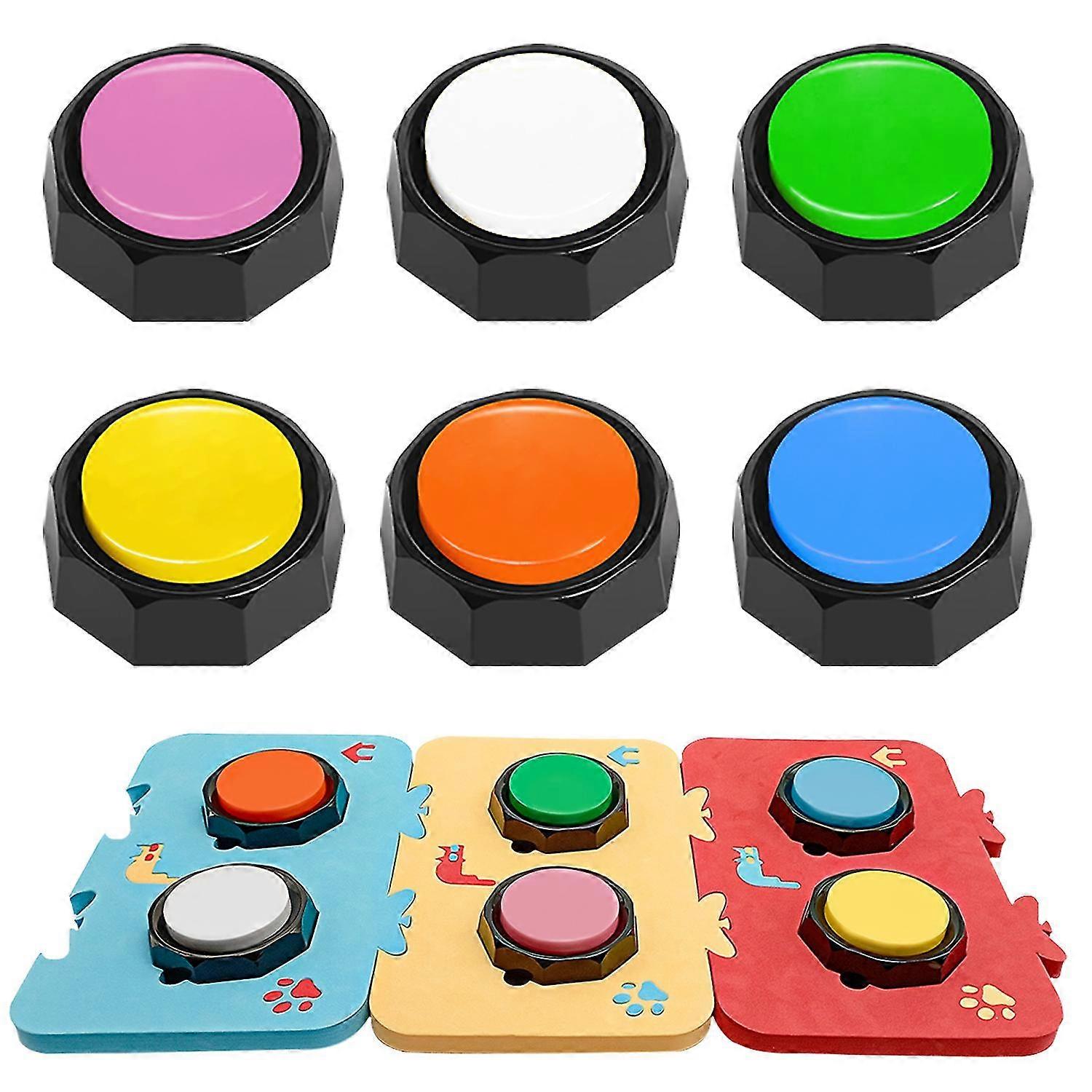 6pcs Voice Recording Button, Dog Buttons For Communication Pet Training Buzzer, 10 Second Record & Playback, Funny Gi