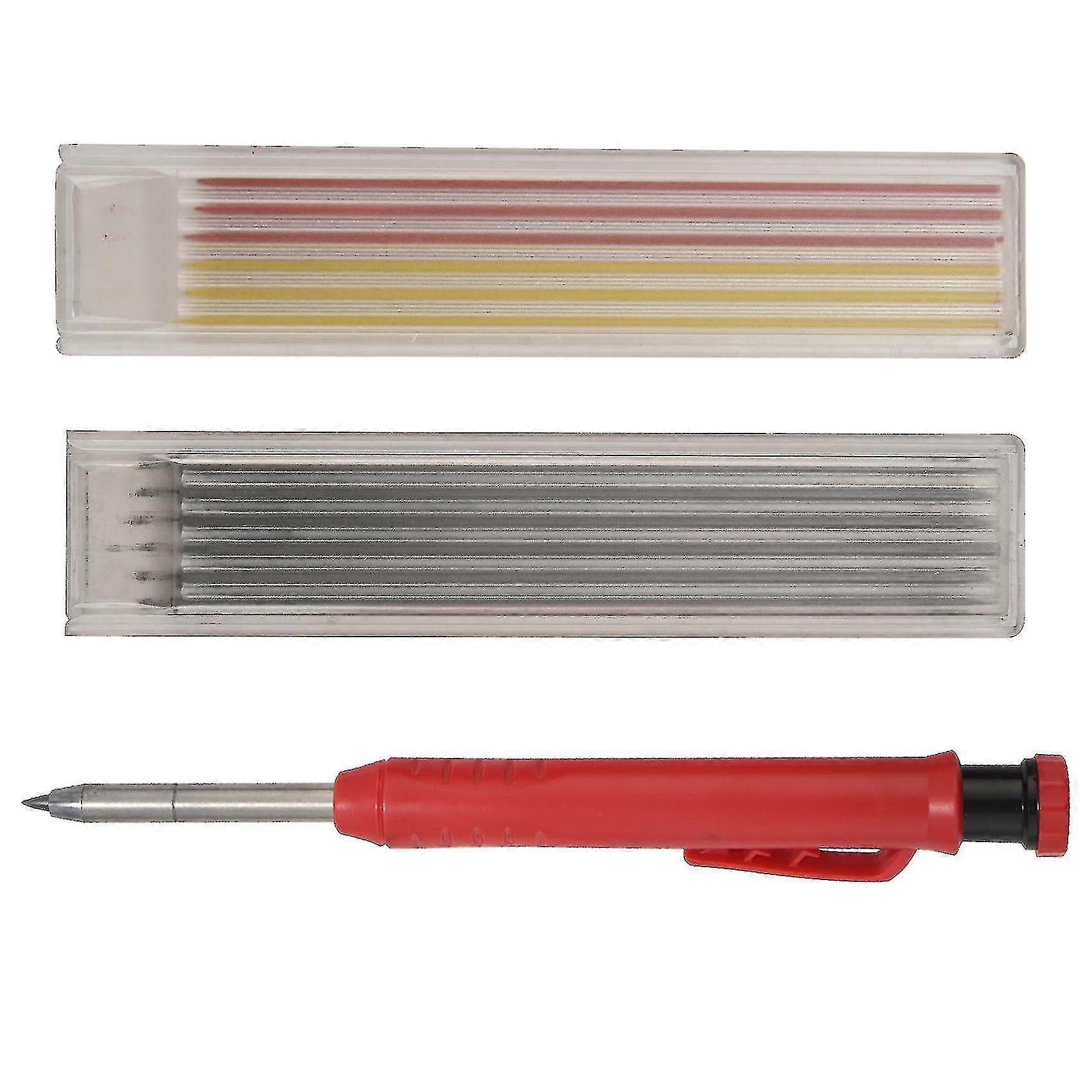 Compatible Withcompatible With12 Pieces Solid Carpenter Pencil Refills,2.8 Mm Deep Hole Mechanical