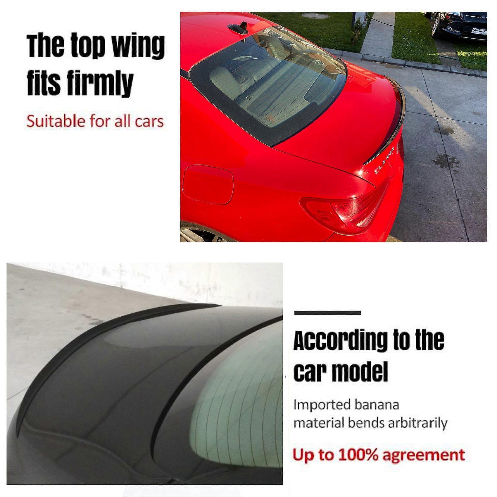 Spoiler 1.28 Metri Alettone Posteriore In Fibra Di Carbonio Seprendi - 1.28m, Universale Con Nastro Adesivo 3M Spoiler Carbon Look - 8