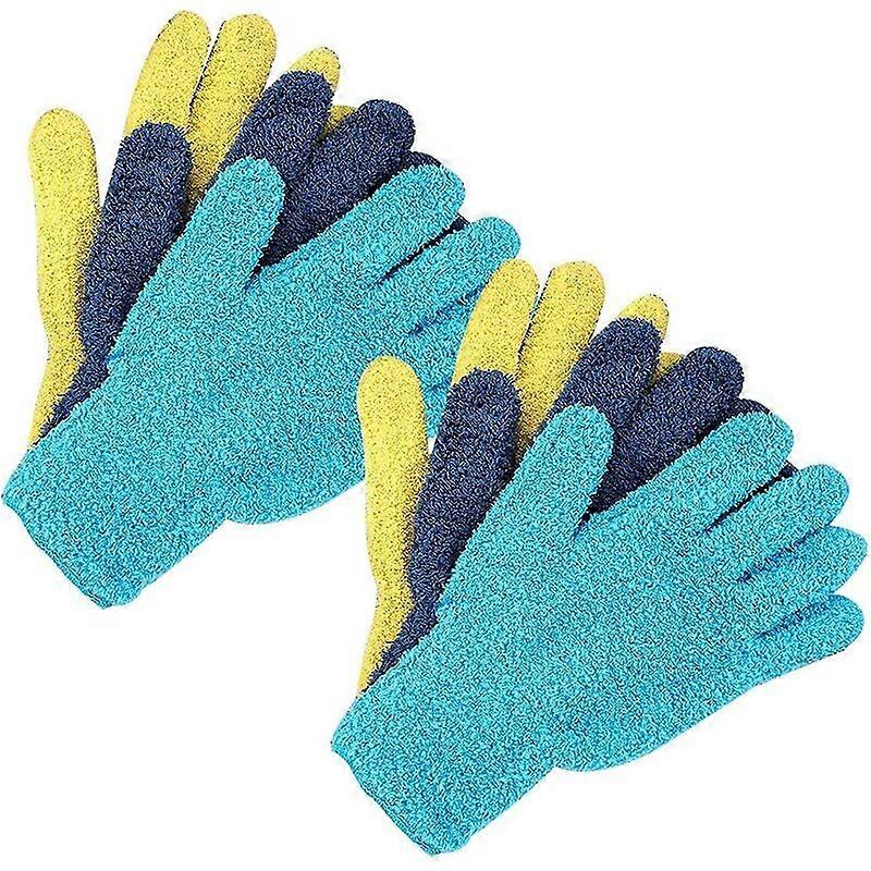 6 Pcs Ultra Soft Microfiber Wash Mitt Reusable Dusting Gloves Wet