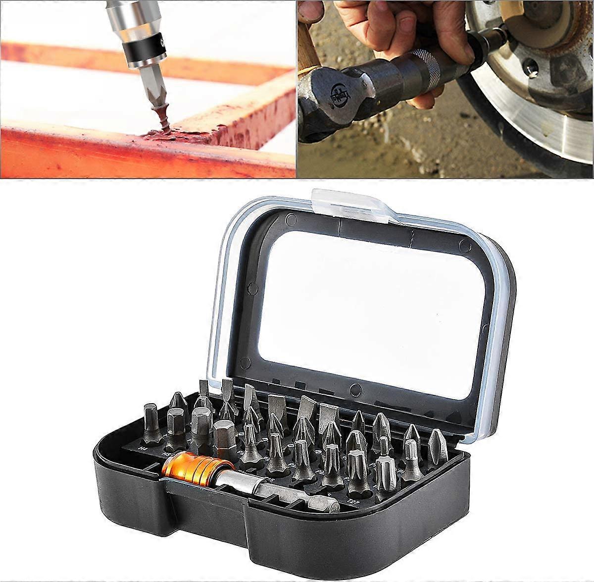 31pc 1/4" Hex Shank Safety Screwdriver Bit Set