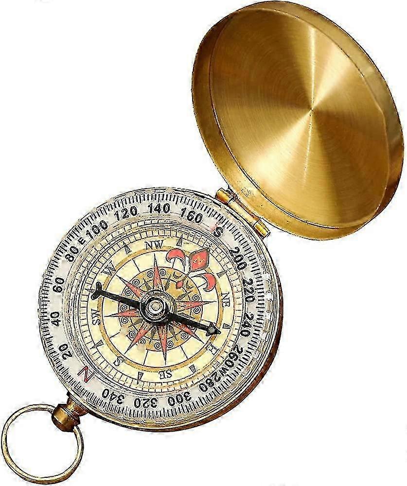 Compass For Navigation, Vintage Pocket Compass With Luminous Function, Waterproof Military Compass