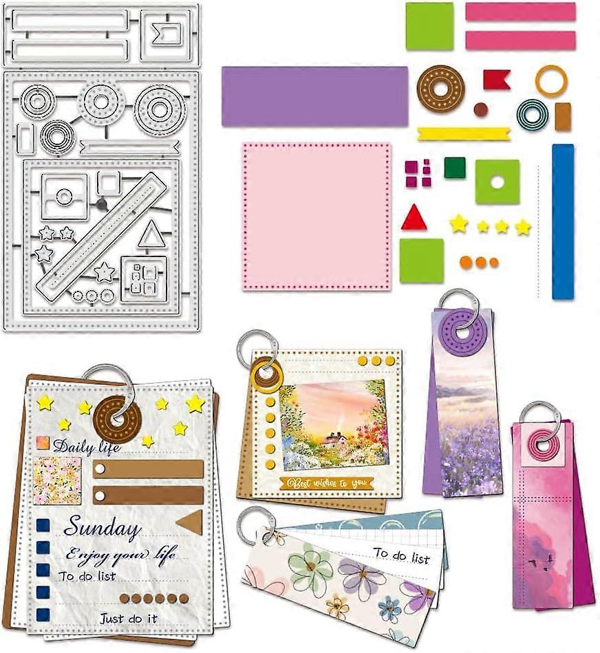 Planner Calendar Cutting Dies Schedule Sample Label Frame Die Cuts Emboss Templates for Card Making DIY Scrapbooking Photo Album Decorative 0.8mm Thic