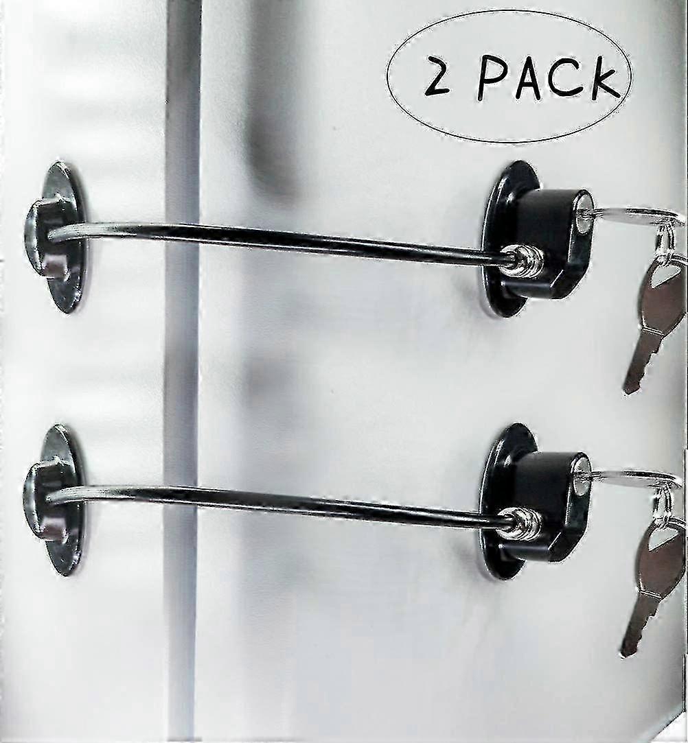 Black 2 Piece Refrigerator Door Lock