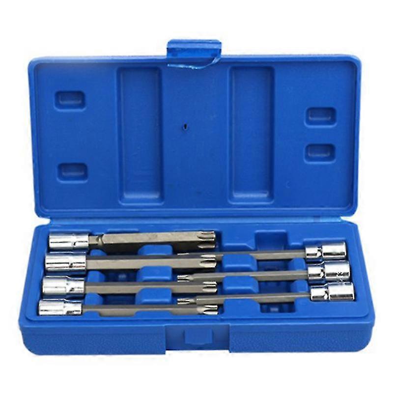 7pcs/set 3/8 Inch Socket Tool Set Drive Extra Long Torx Star Bit Sockets Set T25 T30 T40 T45 T50 T5