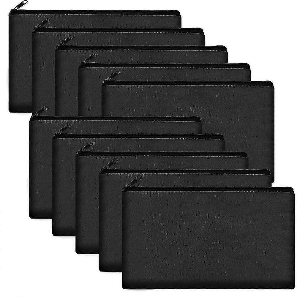 10 חבילה ריקה DIY Craft תיק קנבס עיפרון נרתיק איפור ריק - קנבס עיפרון שקית קנבס בתפזורת תיק קוסמטי רב