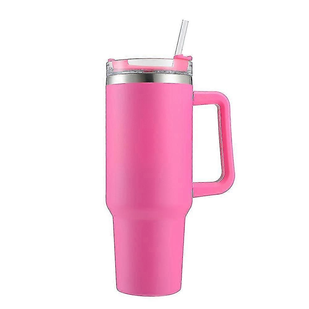 40oz Reusable Vacuum Quencher Tumbler With Straw, Leak Resistant Lid, Insulated Cup, Maintains Cold, Heat, And Ice For Hours