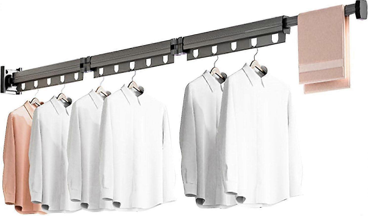 Laundry Drying Rack, Foldable Wall Mounted Clothes Hanger - Space-saving Hanger for Balcony and Utility Room