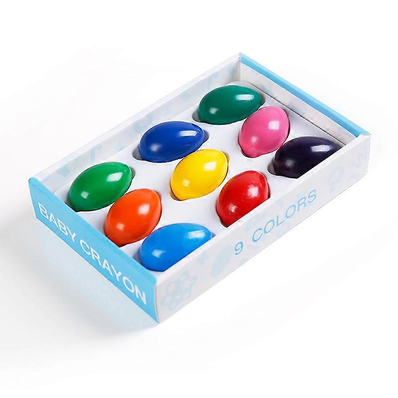 Crayons for Toddlers 9pcs Non Toxic Washable Egg Shape