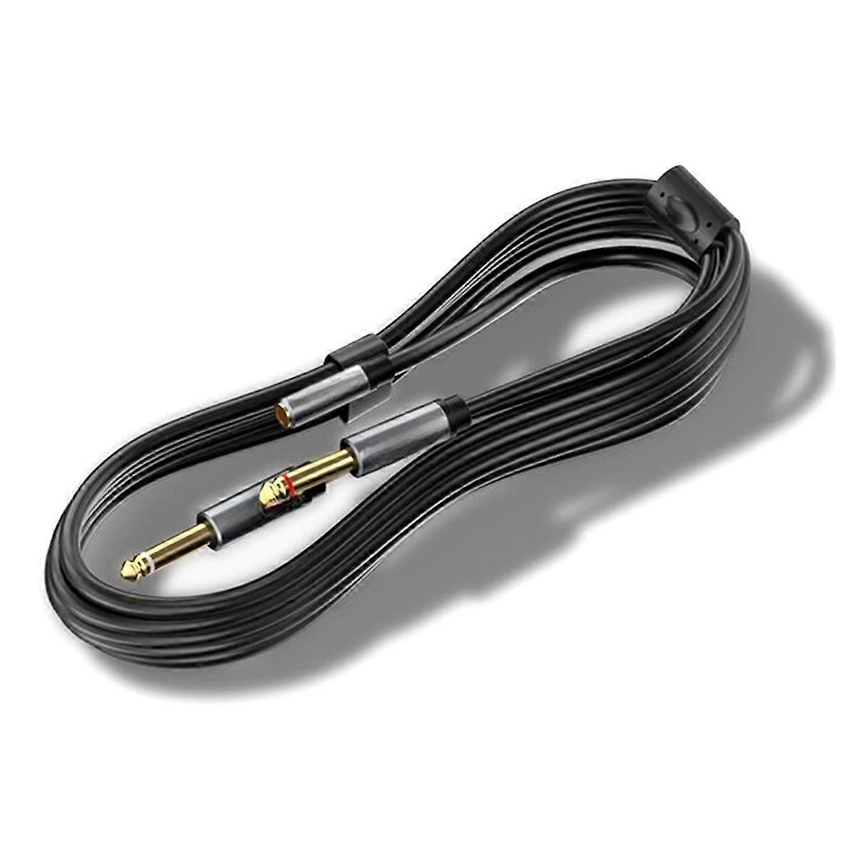 3.5mm to Dual 6.5mm Cable Adapter Male Mono 6.5 Jack to Stereo 3.5 Audio Cord for Mixer Amplifier D
