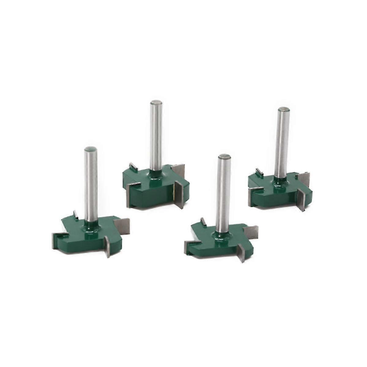 4pcs Cnc Spoilboard Surfacing Router Bits, 1/4 Inch Slab Carbide Flattening Router Bit Set Rabbet S