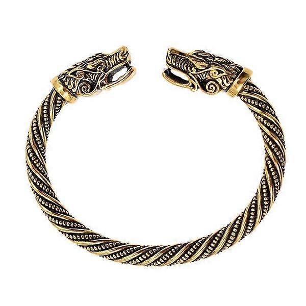 Ανδρικό βραχιόλι κεφαλής λύκου Κοσμήματα Viking Αξεσουάρ μόδας Βραχιόλι Viking με χρυσή/ασημένια επικάλυψη Βραχιόλι βραχιολιού ανδρικού βραχιολιού μανσέτας