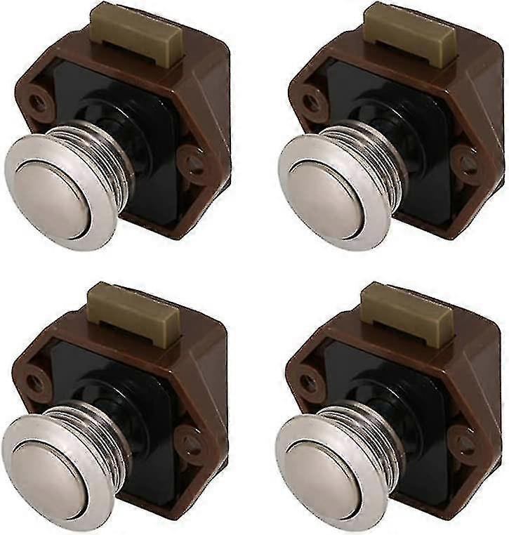 4 Pcs Push Button Latch, Mini Push Button Drawer Cabinet Door Keyless Lock Cabinet Lock Kb