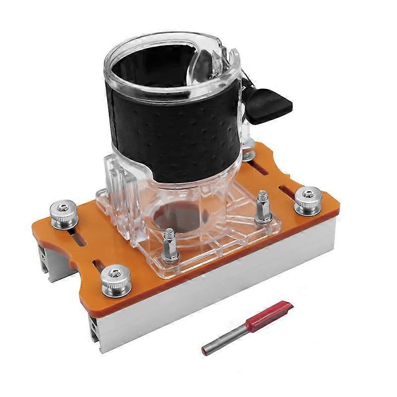 2 in 1 Invisible Fastener Slotting Bracket, Woodworking Router Base,Trimmer Base, Grooving for Cabinet Wardrobe