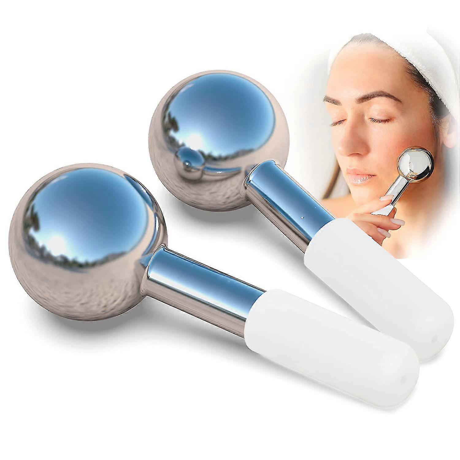 Ice Globes For Facials | Unbreakable Steel Massage Rollers For Face Neck