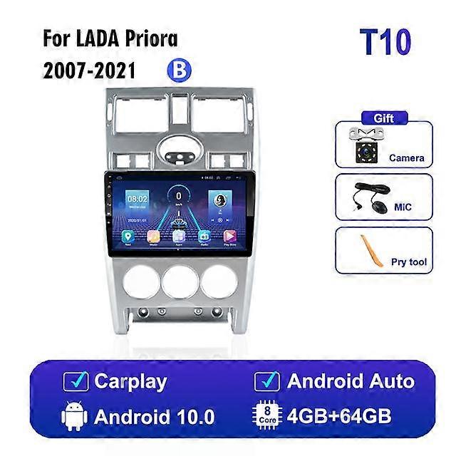 Icreative 9 Inch Car Radio For Lada Priora 2007 - 2021 2Din Android 4G WiFi Carplay GPS Navigation Multimedia Player Auto Stereo