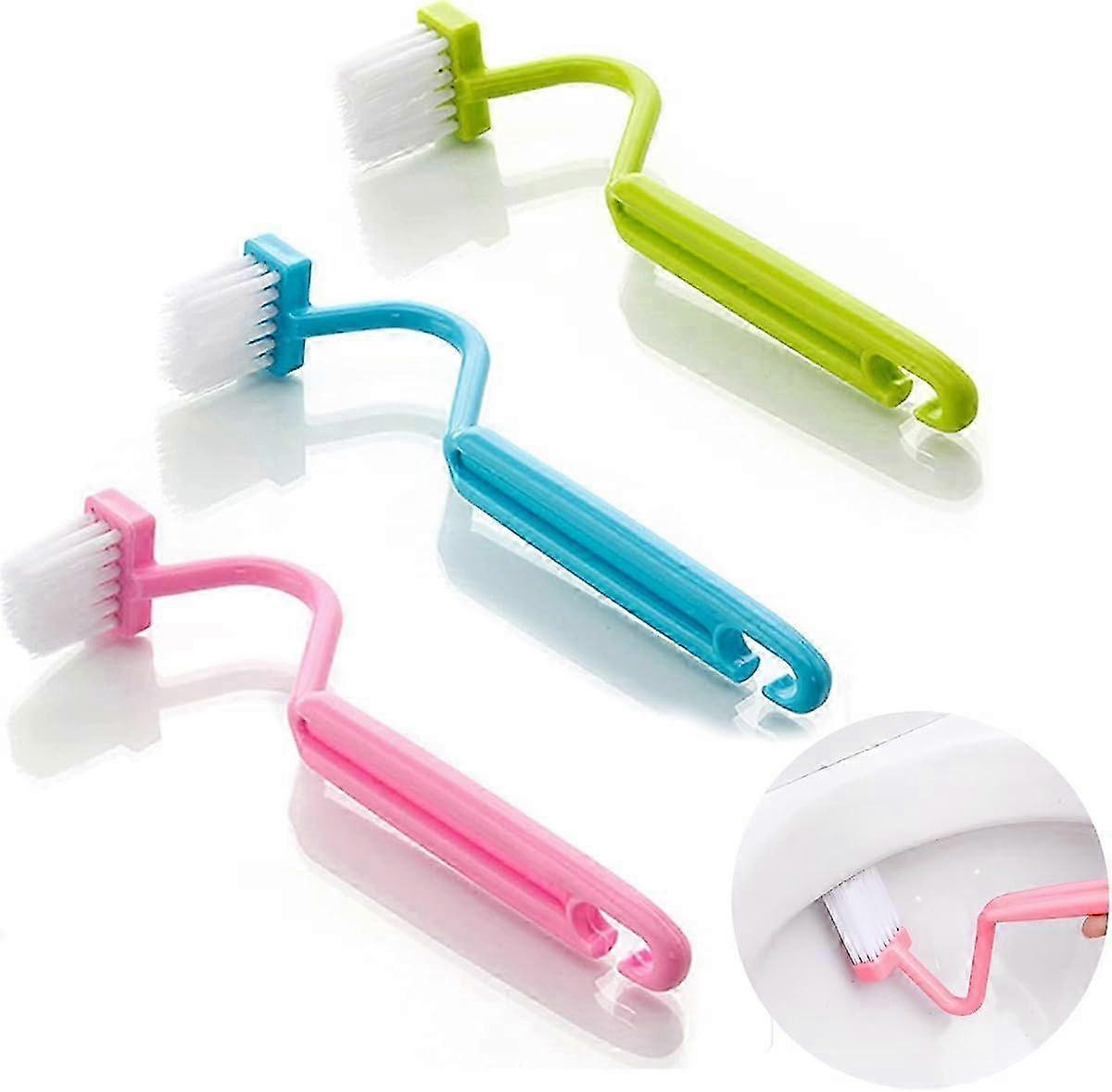 3 Pieces Toilet Brush Toilet Brush WCPlastic Curved Cleaning Rim for Toilet Corners