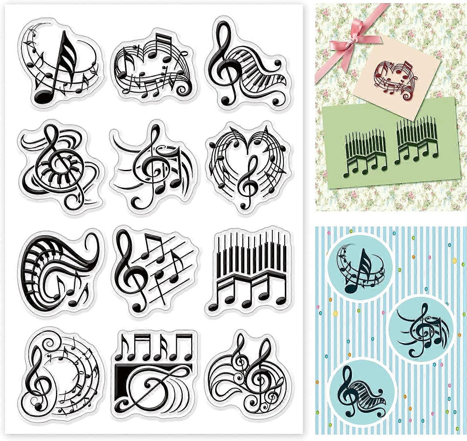 1sheet Music Clear Stamp Note Silicone Clear Stamp Various Note Rubber Stamp for Scrapbook Journal