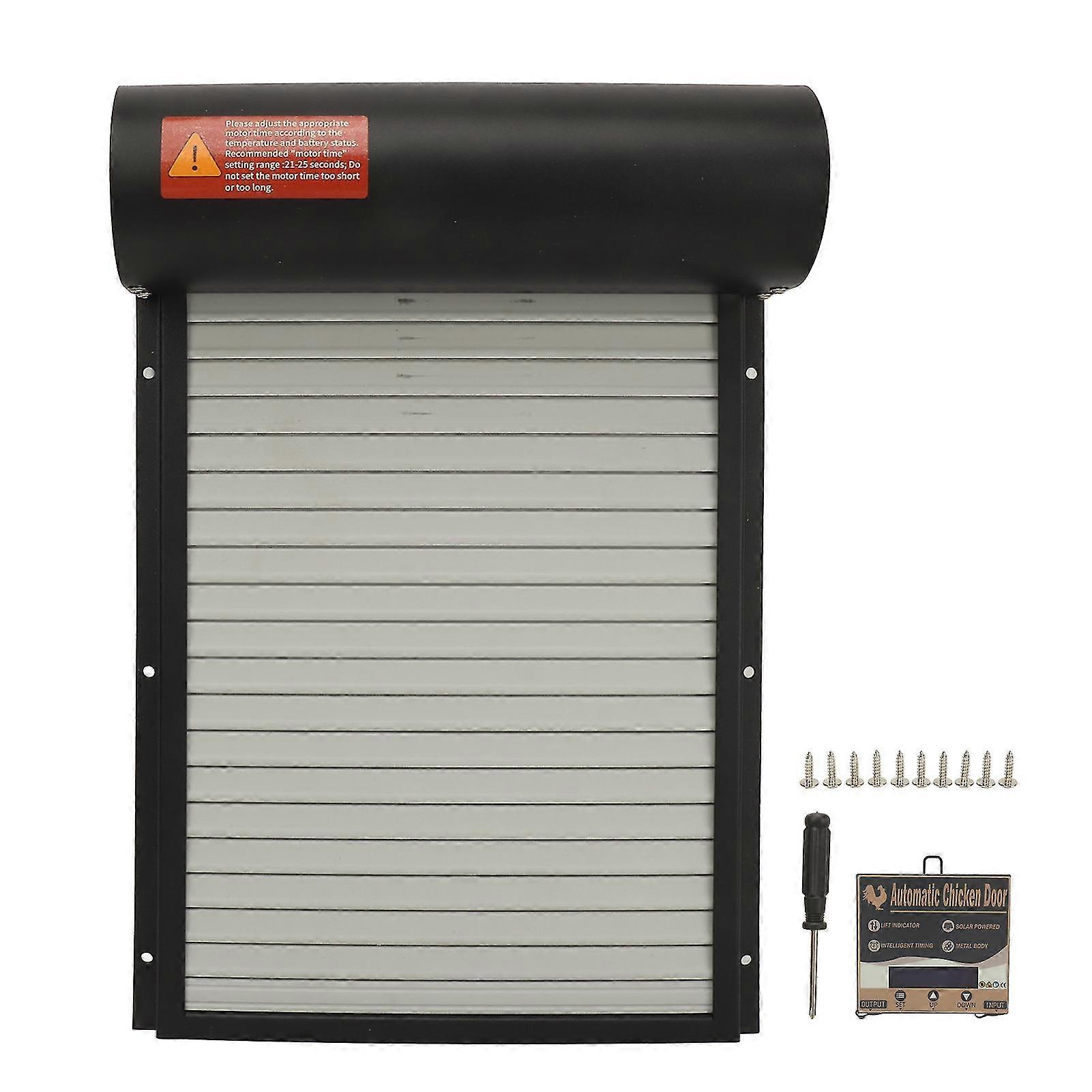 Automatic Chicken Coop Door Opener - Battery Powered with Timer and LED Display (Black)