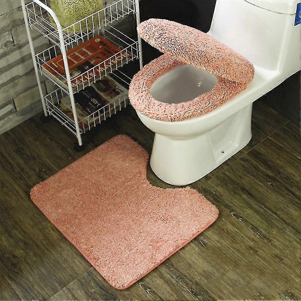 3-piece Toilet Seat Cushion Memory Foam Bath Rugs Set - Extra Soft Velvet Non Slip Absorbent Bath Mats